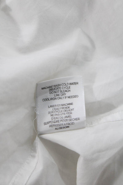 Equipment Femme Womens Collared Long Sleeve Cotton Tunic Button-Up White Size L