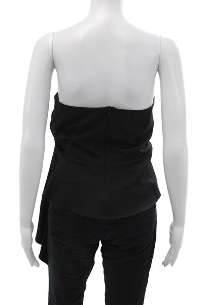 Zara Women Black Sleeveless Silk Tie-Front Top Size S