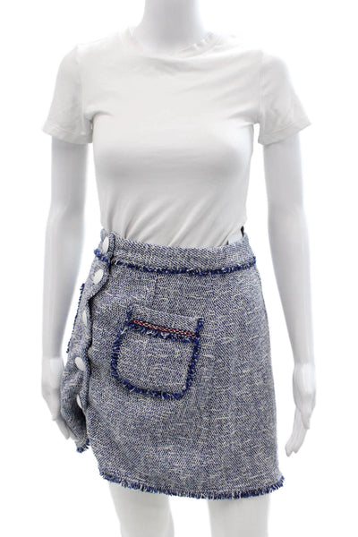 Zara Women Mini Wrap Skirt Blue Size S