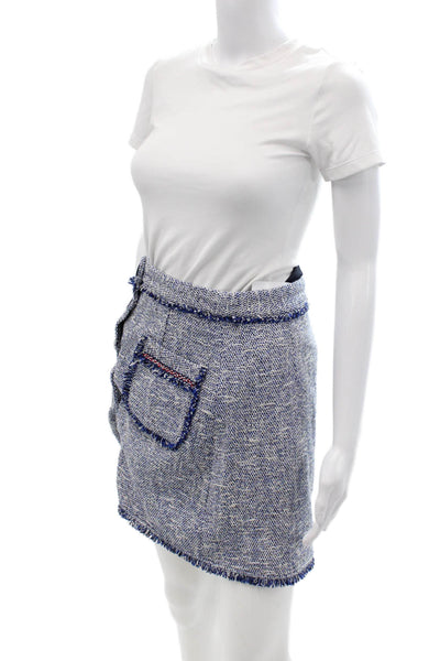 Zara Women Mini Wrap Skirt Blue Size S