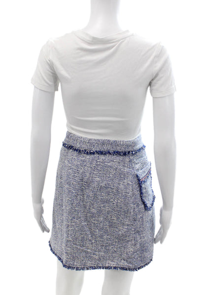 Zara Women Mini Wrap Skirt Blue Size S