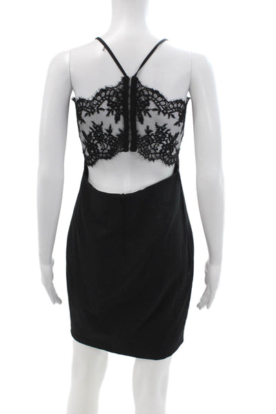 Mason, Women Bodycon Sheath Dress Black V-Neck Sleeveless Hook & Eye Size 2