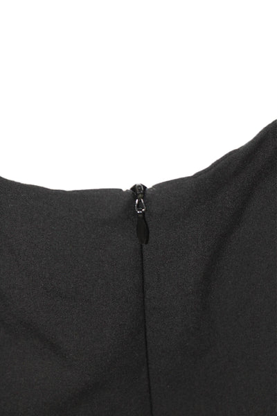 Mason, Women Bodycon Sheath Dress Black V-Neck Sleeveless Hook & Eye Size 2