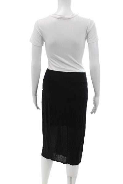 Helmut Lang Womens Wrap Black Tencel Mini Skirt Size S