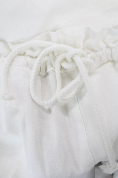 Xirena Women Linen Drawstring Sweatpants White Solid Size M