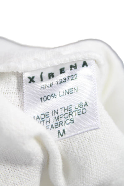Xirena Women Linen Drawstring Sweatpants White Solid Size M