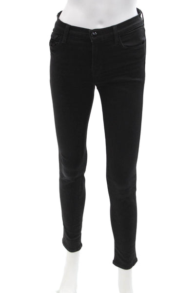 J Brand Women Skinny Ankle Jeans Black Mid Rise Button Size 27