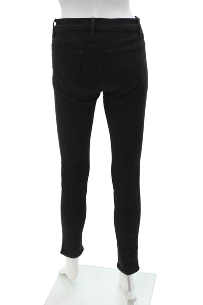 J Brand Women Skinny Ankle Jeans Black Mid Rise Button Size 27