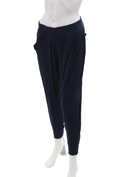 ATM Women Cropped Jogger Pants Dark Blue Viscose Spandex Size M