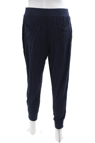 ATM Women Cropped Jogger Pants Dark Blue Viscose Spandex Size M