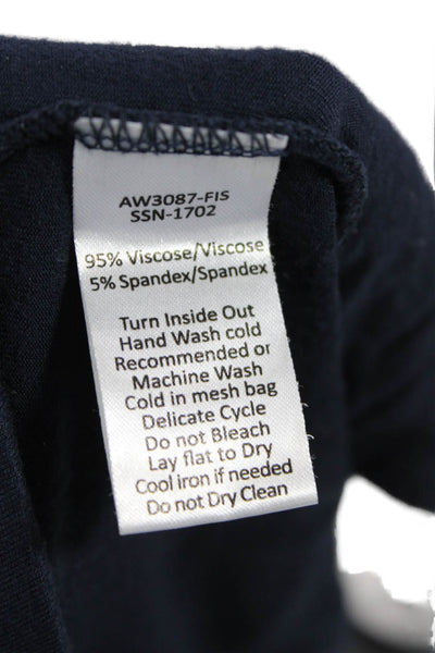 ATM Women Cropped Jogger Pants Dark Blue Viscose Spandex Size M