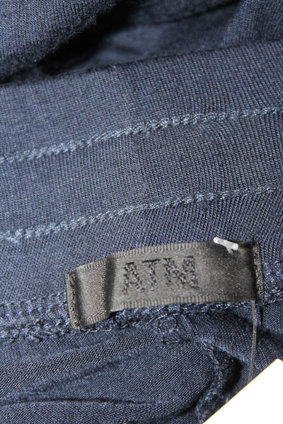 ATM Women Cropped Jogger Pants Dark Blue Viscose Spandex Size M