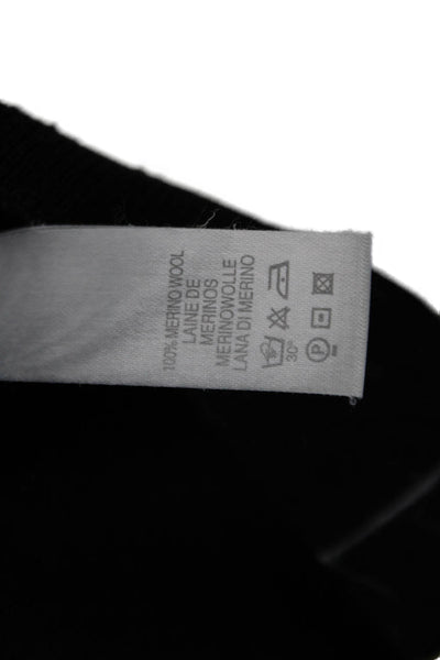 Paul Smith Women Pullover Black Merino Wool Check Crew Neck Long Sleeve Size L