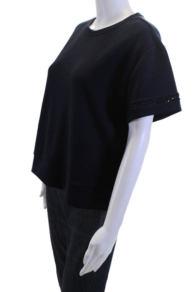 Elie Tahari Women Basic Dark Blue T-Shirt Size S