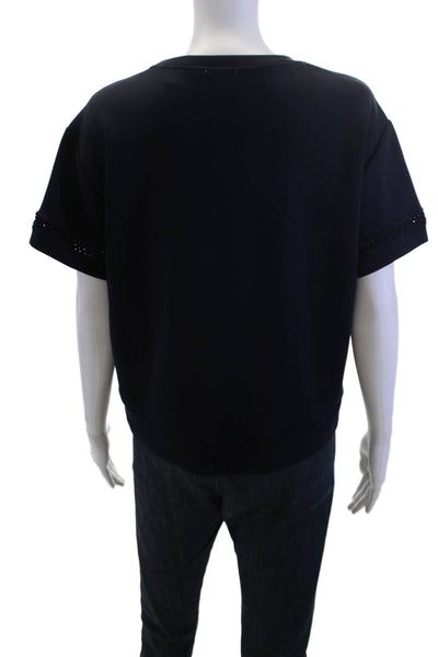 Elie Tahari Women Basic Dark Blue T-Shirt Size S