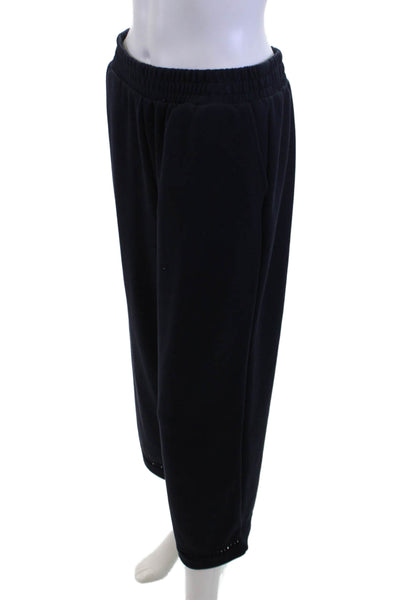 Elie Tahari Women Cropped Sweatpants Black Sz M
