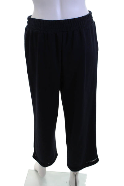 Elie Tahari Women Cropped Sweatpants Black Sz M