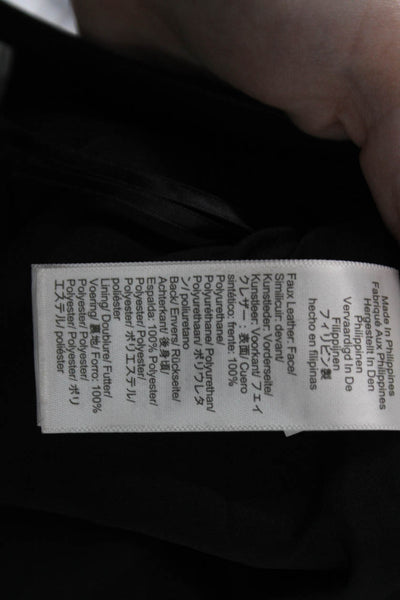 J Crew Womens A-Line Mini Skirt Black Polyurethane Size M