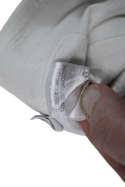 Ermenegildo Zegna Men's Long Sleeves Casual Button Down Shirt White Size 46