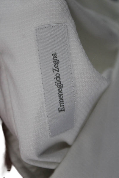 Ermenegildo Zegna Men's Long Sleeves Casual Button Down Shirt White Size 46