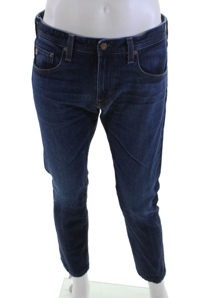 AG Adriano Goldschmied Men Ankle Tapered Dark Blue Jeans Size 34