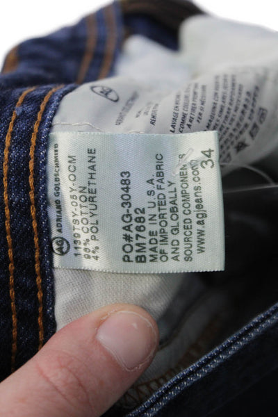 AG Adriano Goldschmied Men Ankle Tapered Dark Blue Jeans Size 34