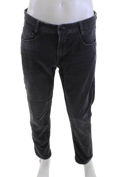 Mac Jeans Mens Dark Gray Straight Tapered Jeans Button Closure Size 34