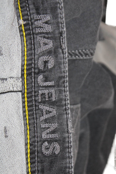Mac Jeans Mens Dark Gray Straight Tapered Jeans Button Closure Size 34