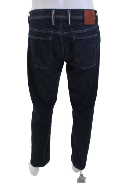Alberto Mens Straight Tapered Dark Blue Jeans Size 33