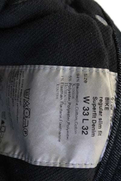 Alberto Mens Straight Tapered Dark Blue Jeans Size 33