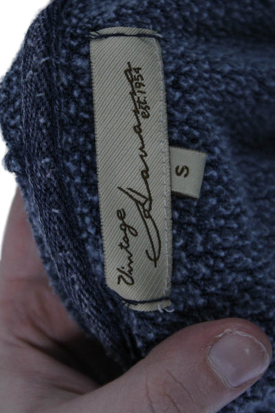 Vintage Havana Women Henley Hoodie Dark Blue Stars Drawstring L/S Size S