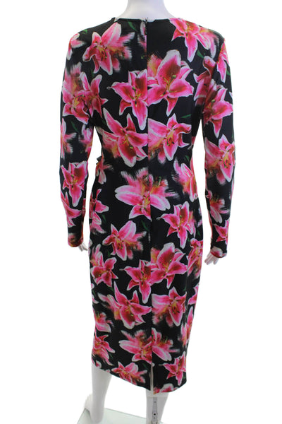 Jonathan Cohen Womens Bodycon Pencil Dress Black Long Sleeve Size 2XL