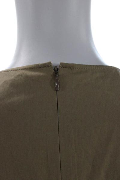 Theory Women Shift Dress Beige Short Sleeve Round Neck Size 10