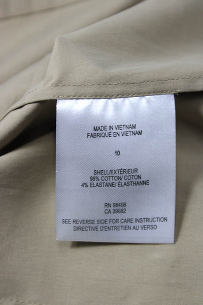 Theory Women Shift Dress Beige Short Sleeve Round Neck Size 10