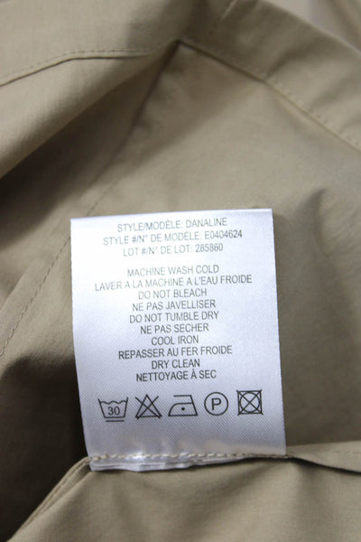 Theory Women Shift Dress Beige Short Sleeve Round Neck Size 10