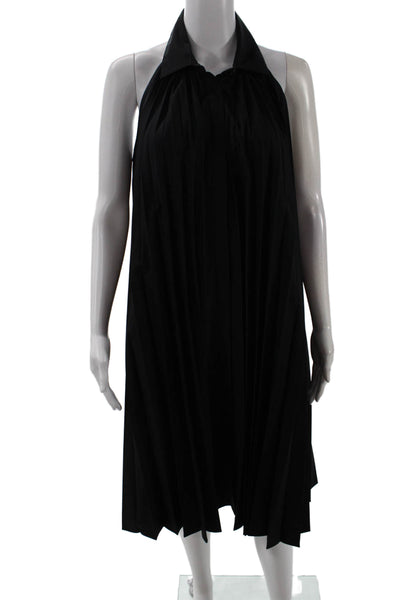 Elie Tahari, Women Trapeze Swing Shirt Dress Black Collared Sleeveless Size 10