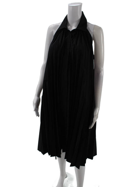 Elie Tahari, Women Trapeze Swing Shirt Dress Black Collared Sleeveless Size 10