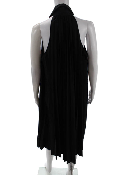 Elie Tahari, Women Trapeze Swing Shirt Dress Black Collared Sleeveless Size 10