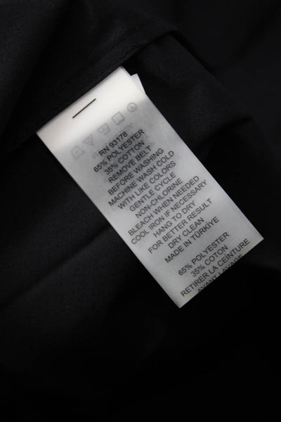 Elie Tahari, Women Trapeze Swing Shirt Dress Black Collared Sleeveless Size 10