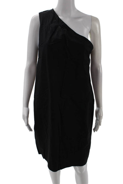 Vince, Women Shift Dress Sleeveless Black Cotton Zip Short Size L