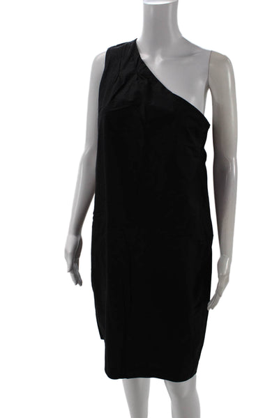Vince, Women Shift Dress Sleeveless Black Cotton Zip Short Size L