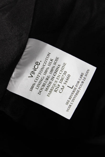 Vince, Women Shift Dress Sleeveless Black Cotton Zip Short Size L