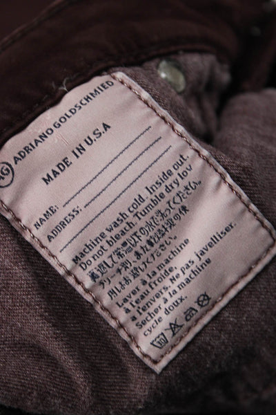 AG Adriano Goldschmied Unisex Brown Mid Rise Pants Size 30