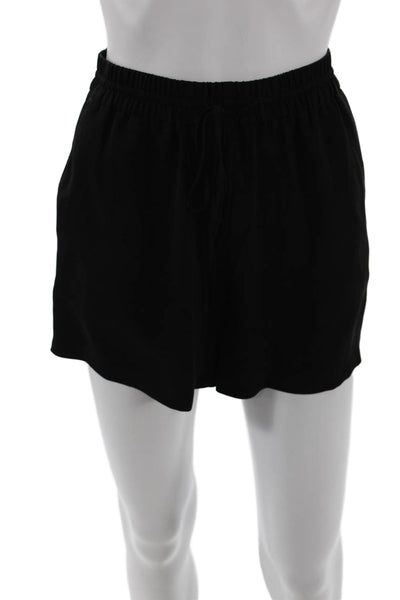 Theory Unisex Black Drawstring Shorts Triacetate Polyester Size L