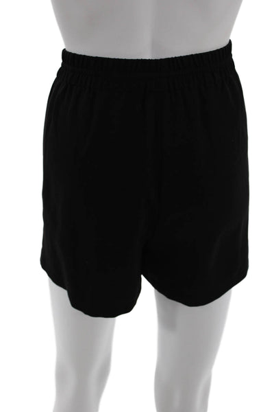Theory Unisex Black Drawstring Shorts Triacetate Polyester Size L