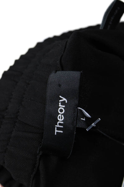 Theory Unisex Black Drawstring Shorts Triacetate Polyester Size L