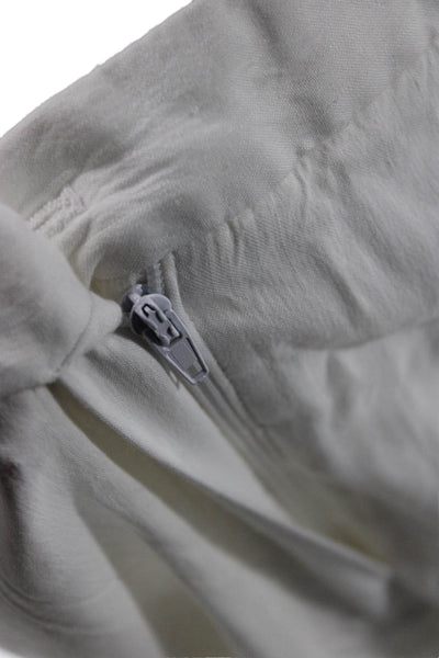 Theory Women Cropped Dress Pants White Linen Blend Button Size 8