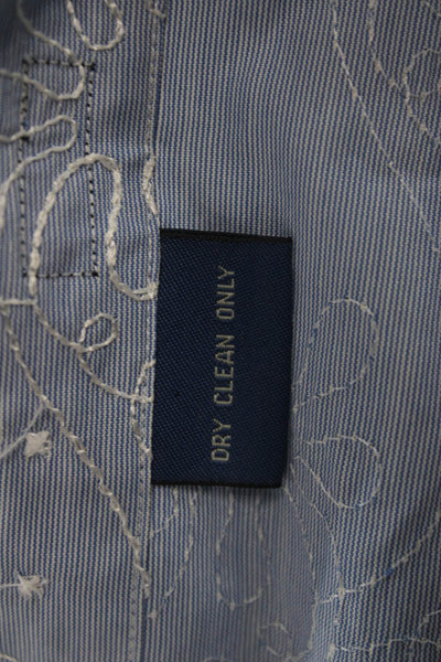 Faconnable Mens Cotton Embroidered Collared Button Down Shirt Blue Size XL
