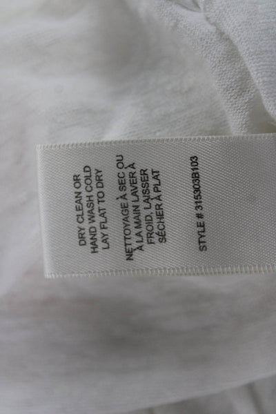 Rebecca Taylor Women Bohemian White Linen Blouse Short Sleeve Size XS