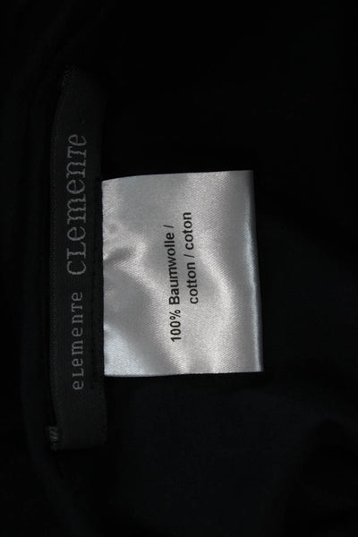 Elemente Clemente Women Tunic Button-Up Black Cotton Short Sleeve Size 3